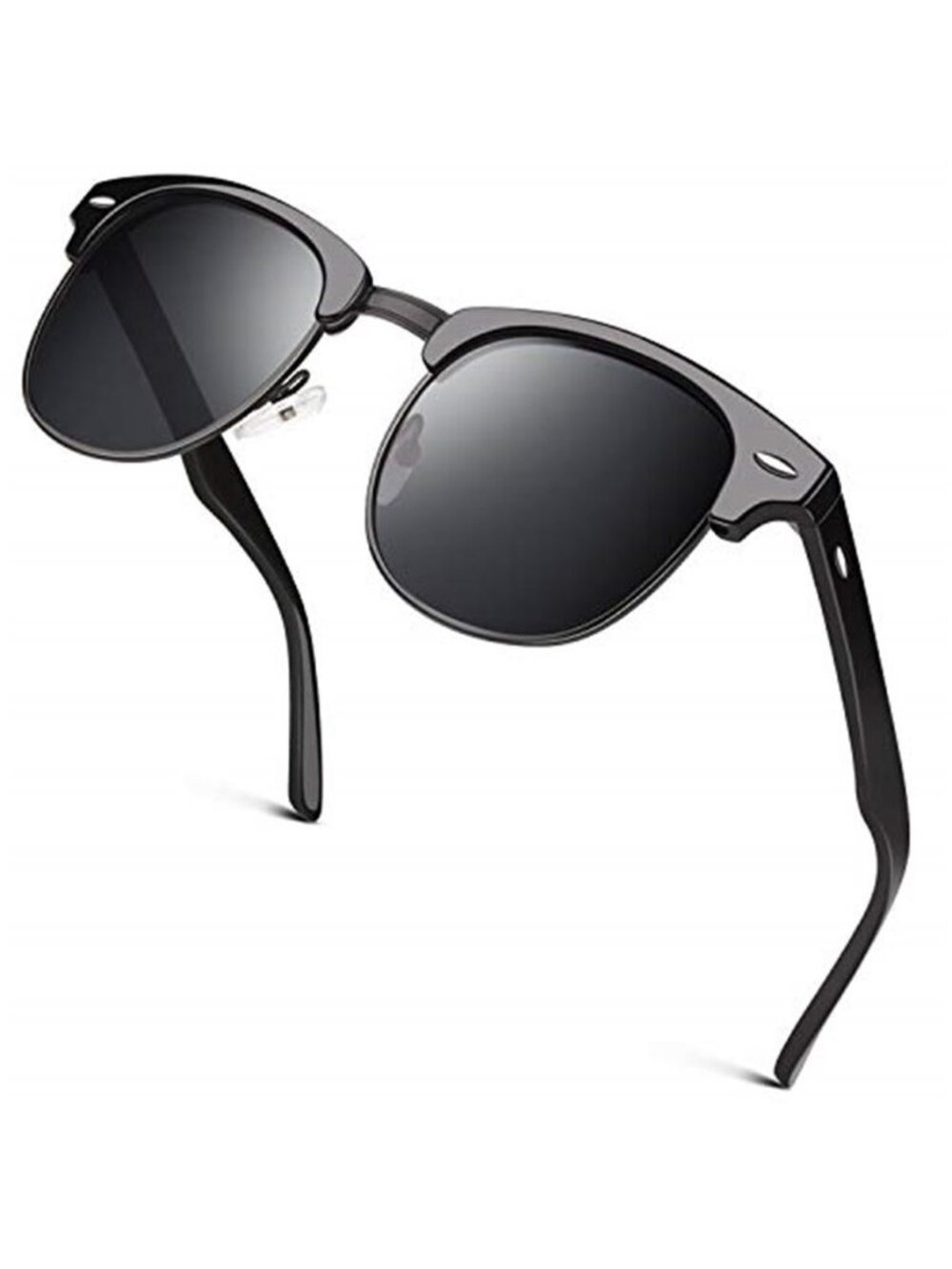 GQUEEN Horn Rimmed Half Frame Polarised Sunglasses Mens Womens UV400